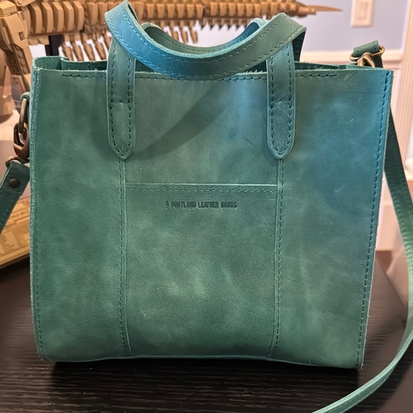 Portland Leather Handbags - Portland Leather Aqua Tote Bag